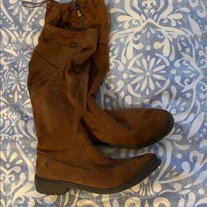 Bzees Women's Tall Brown Suede Winter Boots